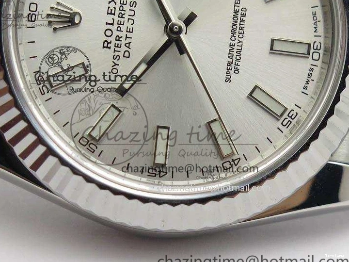 MiroTime 0308 EasyCare DateJust 41mm 126334 Noob 1:1 Best Edition Fluted Bezel Silver Dial On SS Oyster Bracelet A 3588